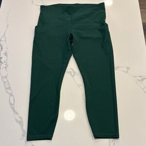 Lululemon Power Through High Rise Leggings 25” ~ 14 ~ Everglade Green